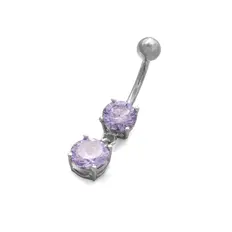 Piercing de Umbigo com Zircônia Lavanda Dupla