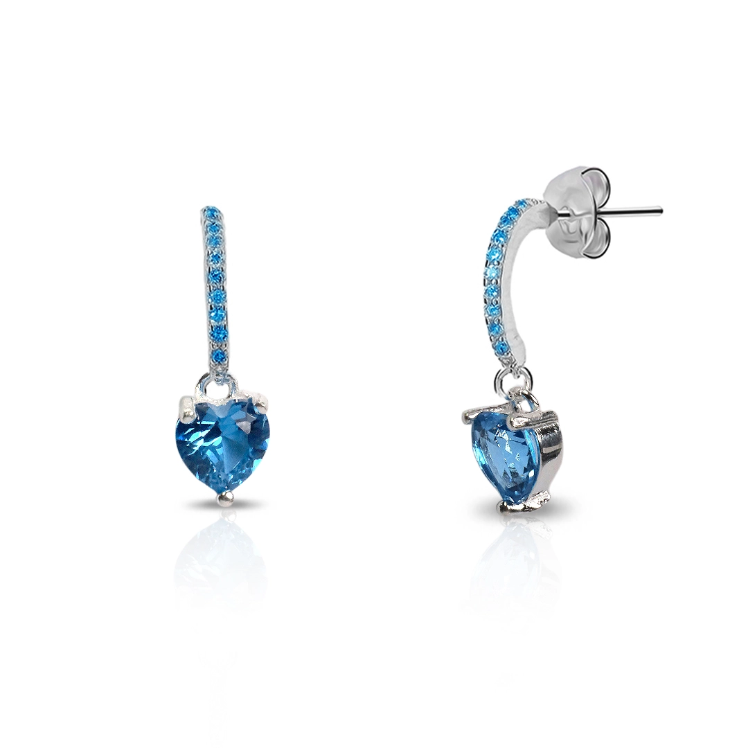 Brinco Meia Argola com Zircônias Topázio - Blend Collection
