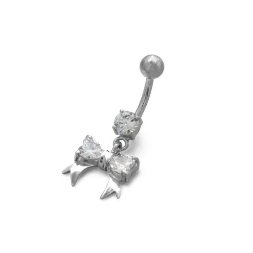 Piercing de Umbigo Laço com Zircônia Cristal