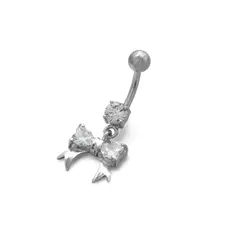 Piercing de Umbigo Laço com Zircônia Cristal