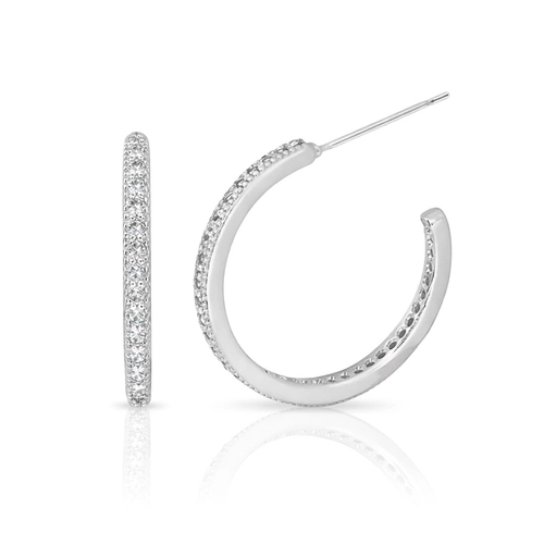 Brinco Argola Zircônia Cristal Cravejada