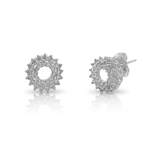 Brinco Top Vazado com Zircônia Cristal
