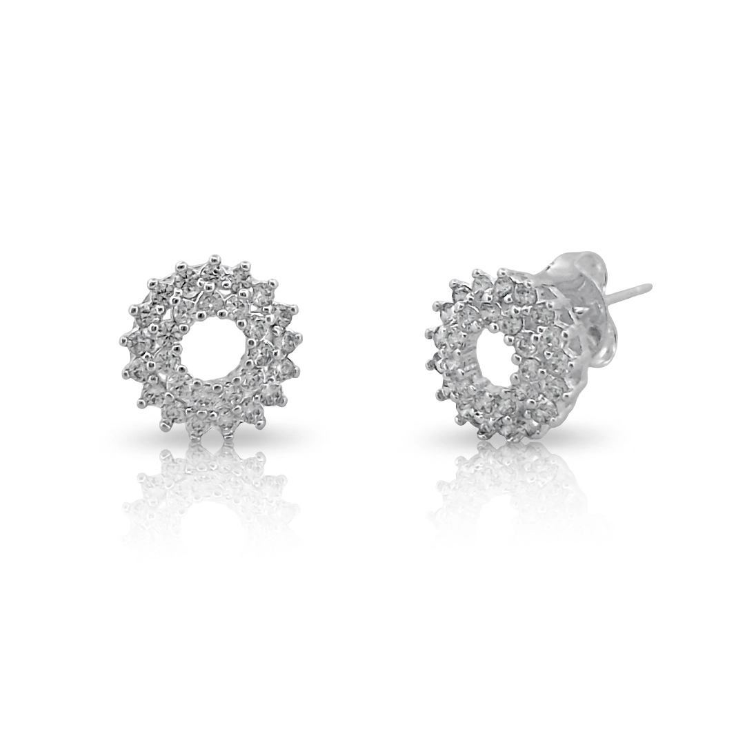 Brinco Top Vazado com Zircônia Cristal