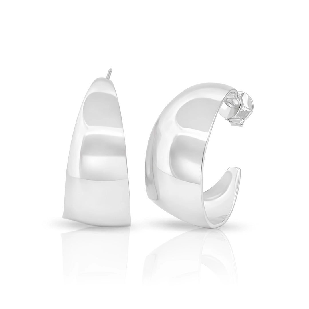 Brinco Argola com Fio Largo Espelhado