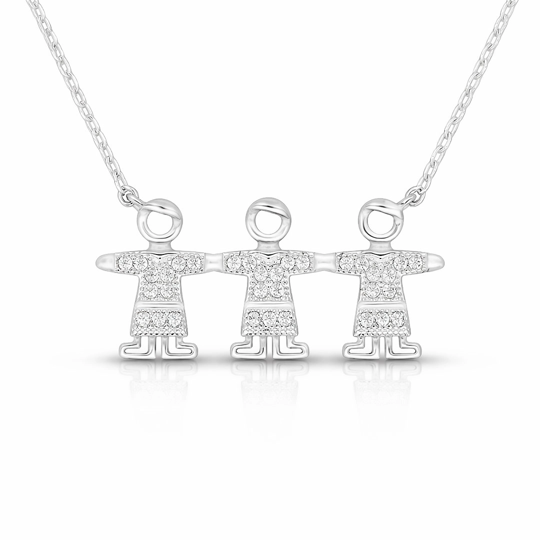 Gargantilha de Meninos Com Zircônias Cristal