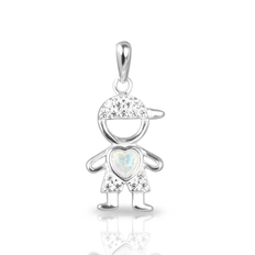 Pingente de Menino com Coração em Madrepérola