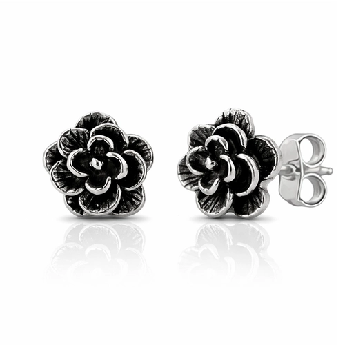 Brinco Top com Acabamento Envelhecido Flor