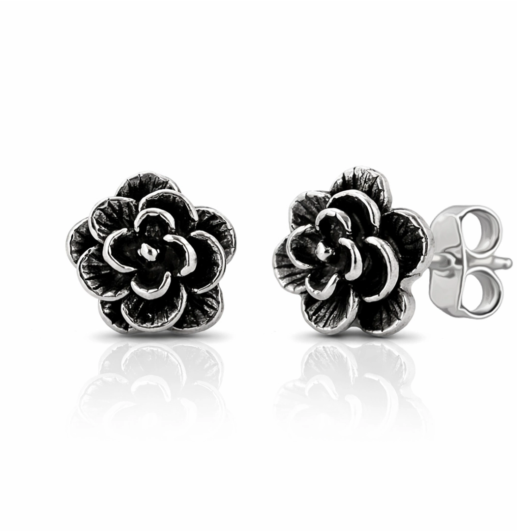 Brinco Top com Acabamento Envelhecido Flor