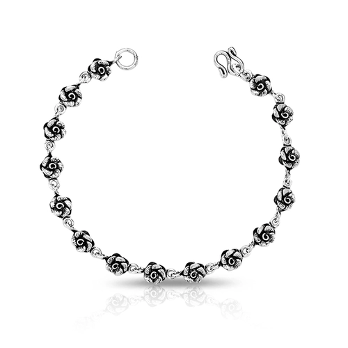 Pulseira com Acabamento Envelhecido Flores