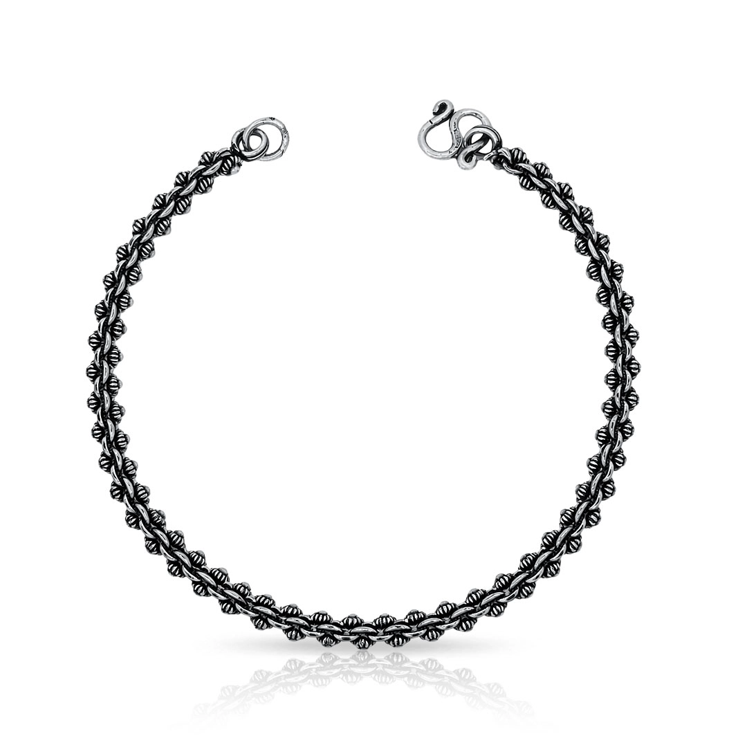 Pulseira Trançada com Acabamento Envelhecido