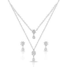 Colar Blend Collection com Brincos de Zircônias Cristal Cravejadas
