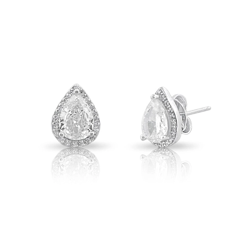 Brinco Top Gota Com Zircônia Cristal Cravejada