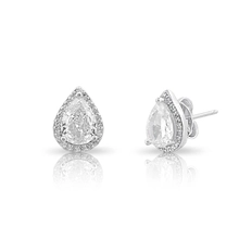 Brinco Top Gota Com Zircônia Cristal Cravejada