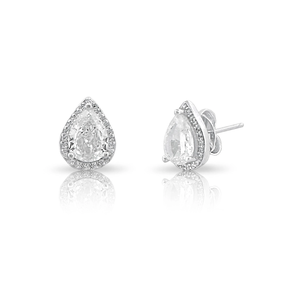 Brinco Top Gota Com Zircônia Cristal Cravejada