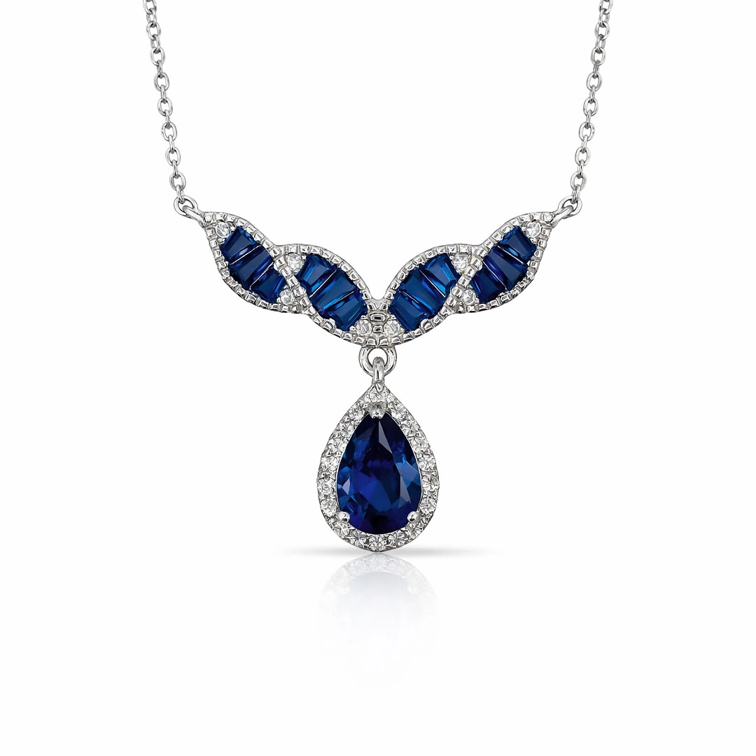 Gargantilha Blend Collection com Zircônias Cristal e Safira