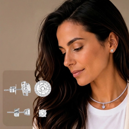 Kit de Brincos Top Blend Collection com Zircônias Cristal