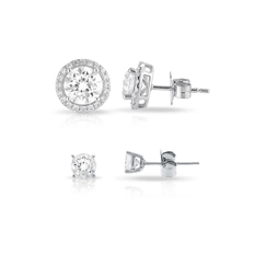 Kit de Brincos Top Blend Collection com Zircônias Cristal
