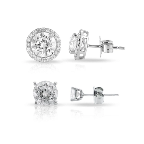 Kit de Brincos Top Blend Collection com Zircônias Cristal