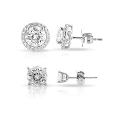 Kit de Brincos Top Blend Collection com Zircônias Cristal