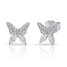 Brinco Blend Collection Top Borboleta com Zircônias