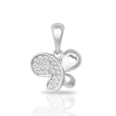 Pingente em Prata 925 Borboleta com Zircônias Cristal