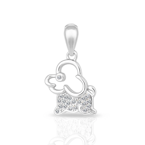Pingente Cachorro com Zircônias Cristal