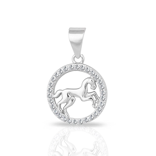 Pingente Cavalo com Zircônias Cristal