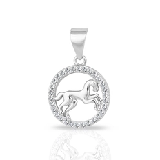 Pingente Cavalo com Zircônias Cristal
