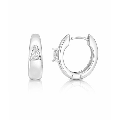 Brinco Argola Click Espelhada com Zircônia Gota