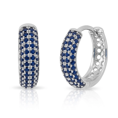Brinco Argola Click com Zircônia Safira G