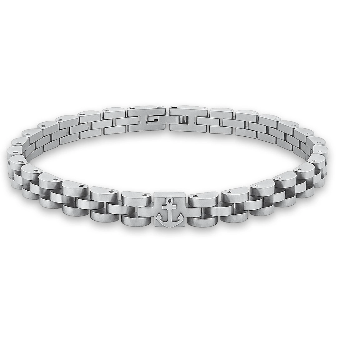 Pulseira com Elos Espelhados e Âncora