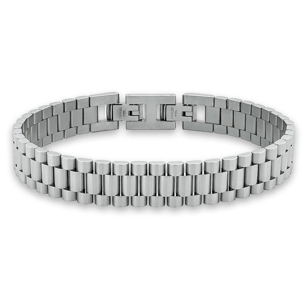 Pulseira com Elos Trabalhados e Espelhados