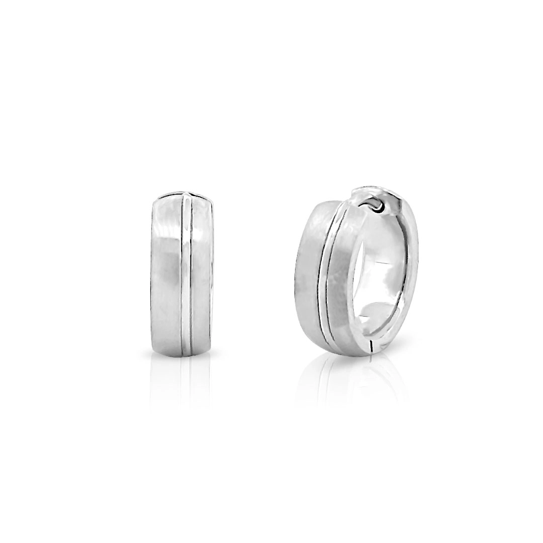Brinco Argola Click Fosca com Friso Espelhado