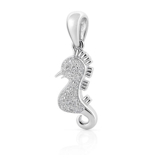 Pingente Cavalo-Marinho Cravejado com Zircônias Cristal