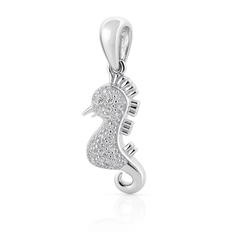 Pingente Cavalo-Marinho Cravejado com Zircônias Cristal