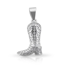 Pingente Bota Cravejada com Zircônias Cristal