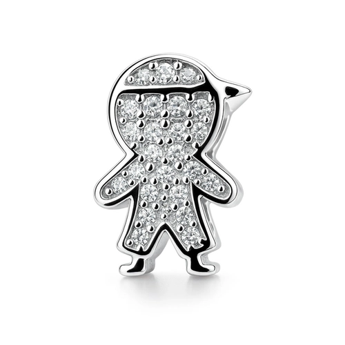 Berloque Menino com Zircônias Cristal Cravejadas