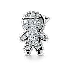 Berloque Menino com Zircônias Cristal Cravejadas