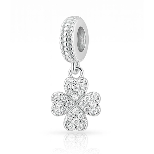 Berloque Trevo com Zircônias Cristal