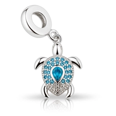 Berloque Tartaruga com Zircônias Topázio e Cristal