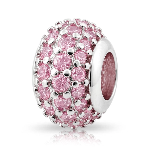 Berloque Separador Cravejado com Zircônias Rosa Presents
