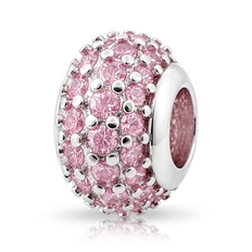Berloque Separador Cravejado com Zircônias Rosa Presents
