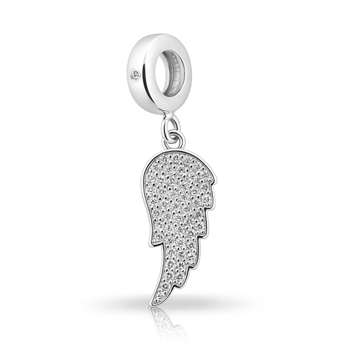 Berloque Asa Cravejada com Zircônias Cristal