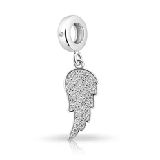 Berloque Asa Cravejada com Zircônias Cristal