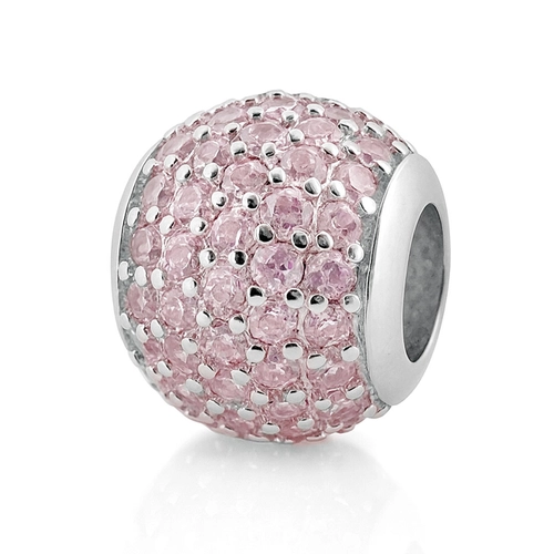 Berloque Separador com Zircônias Rosa