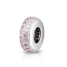 Berloque Separador Zircônias Rosa Cravejadas