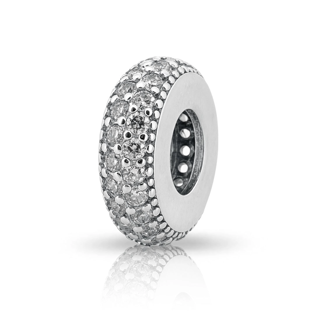 Berloque Separador Zircônias Cristal Cravejadas