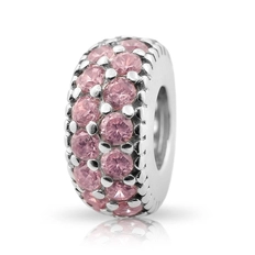 Berloque Present Separador Cravejado com Zircônias Rosa