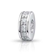 Berloque Separador com Zircônias Cristal