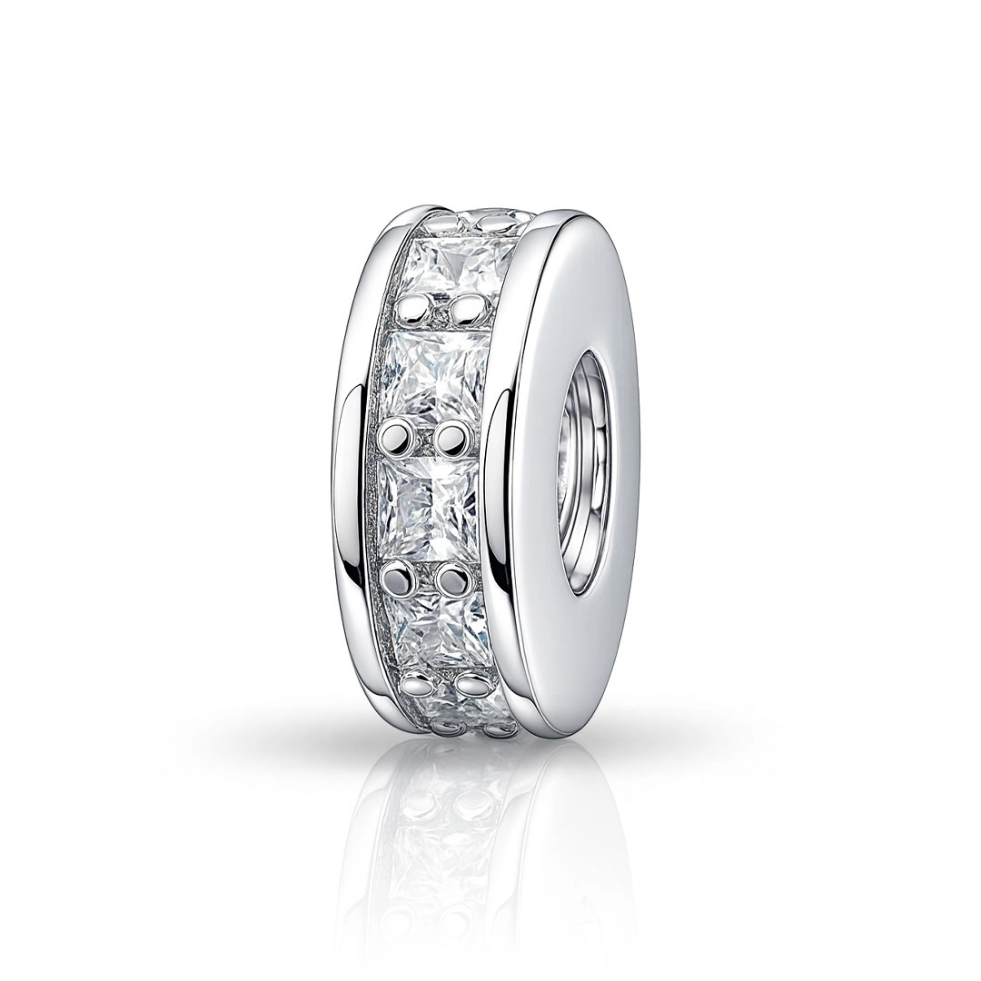 Berloque Separador com Zircônias Cristal